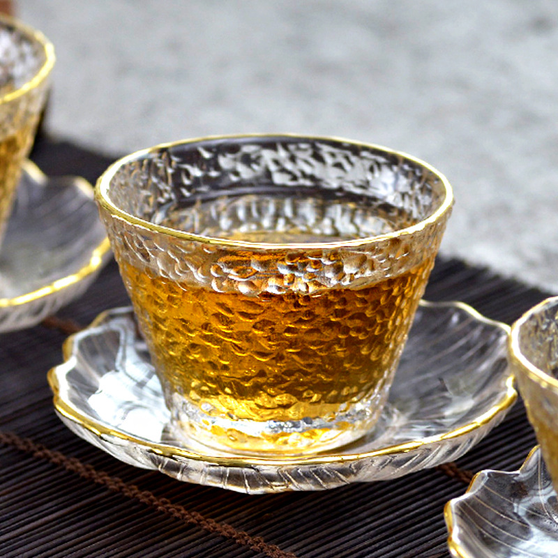 Coffee Tea Green - Xícara de Chá de Vidro Dourado