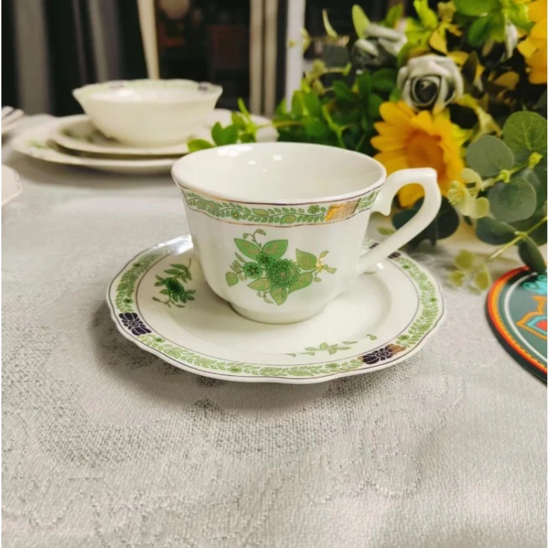 Coffee Tea Green - Conjunto de Xícara e Prato de