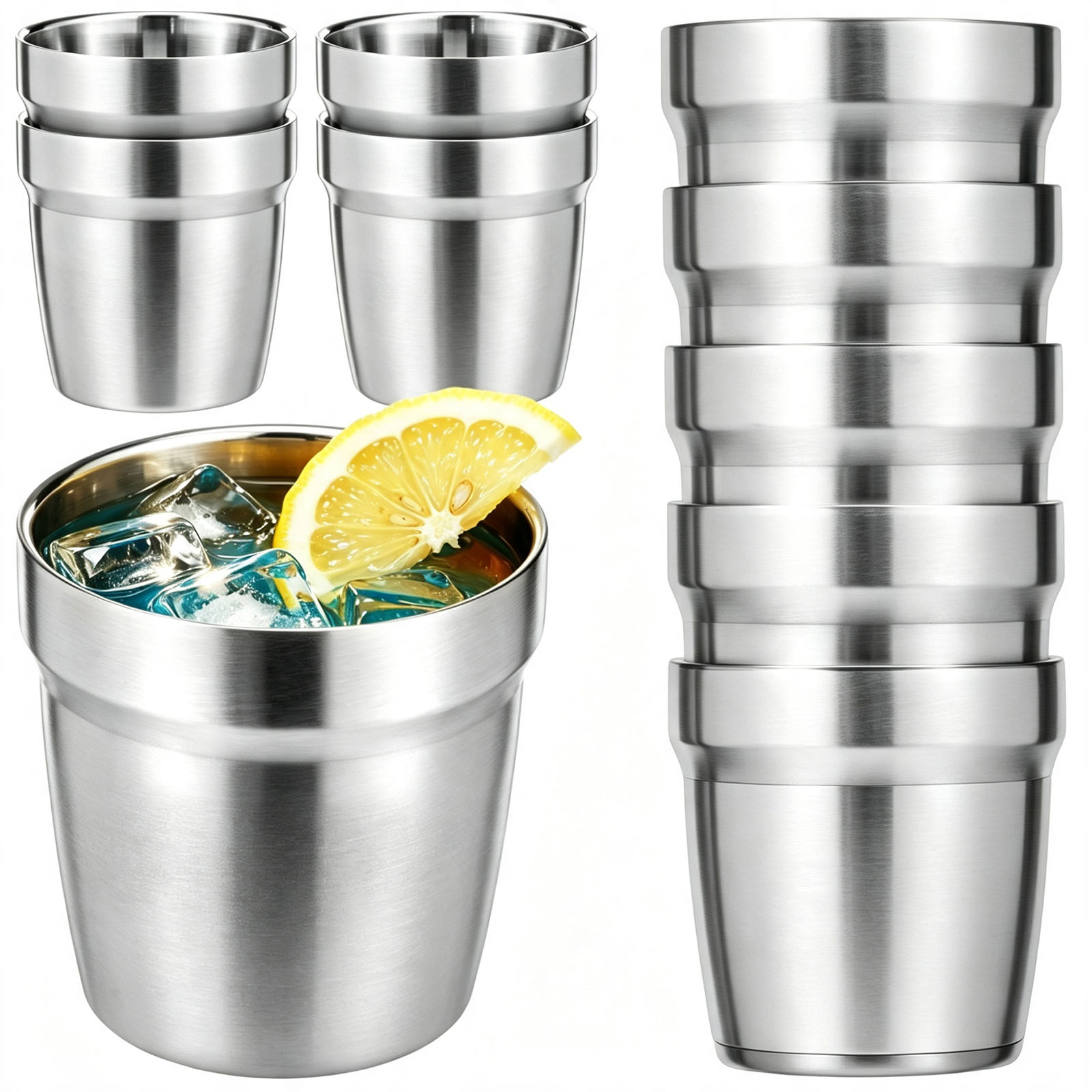 Double Wall Mug - 5/10 Peças de Canecas Empilháveis de