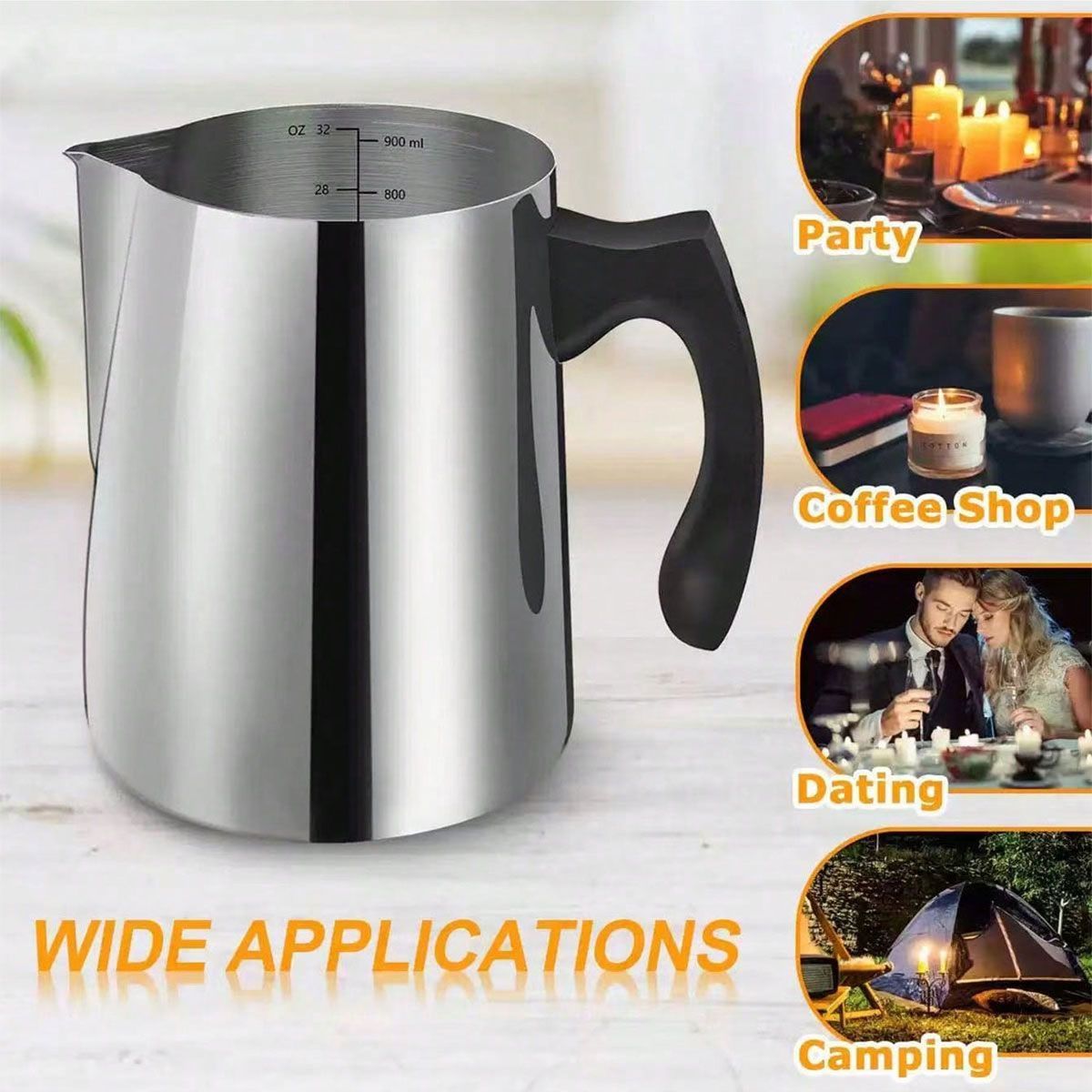 Jarra de Aço Inoxidável 304 pa - Barista Milk Jug avaliação e preço