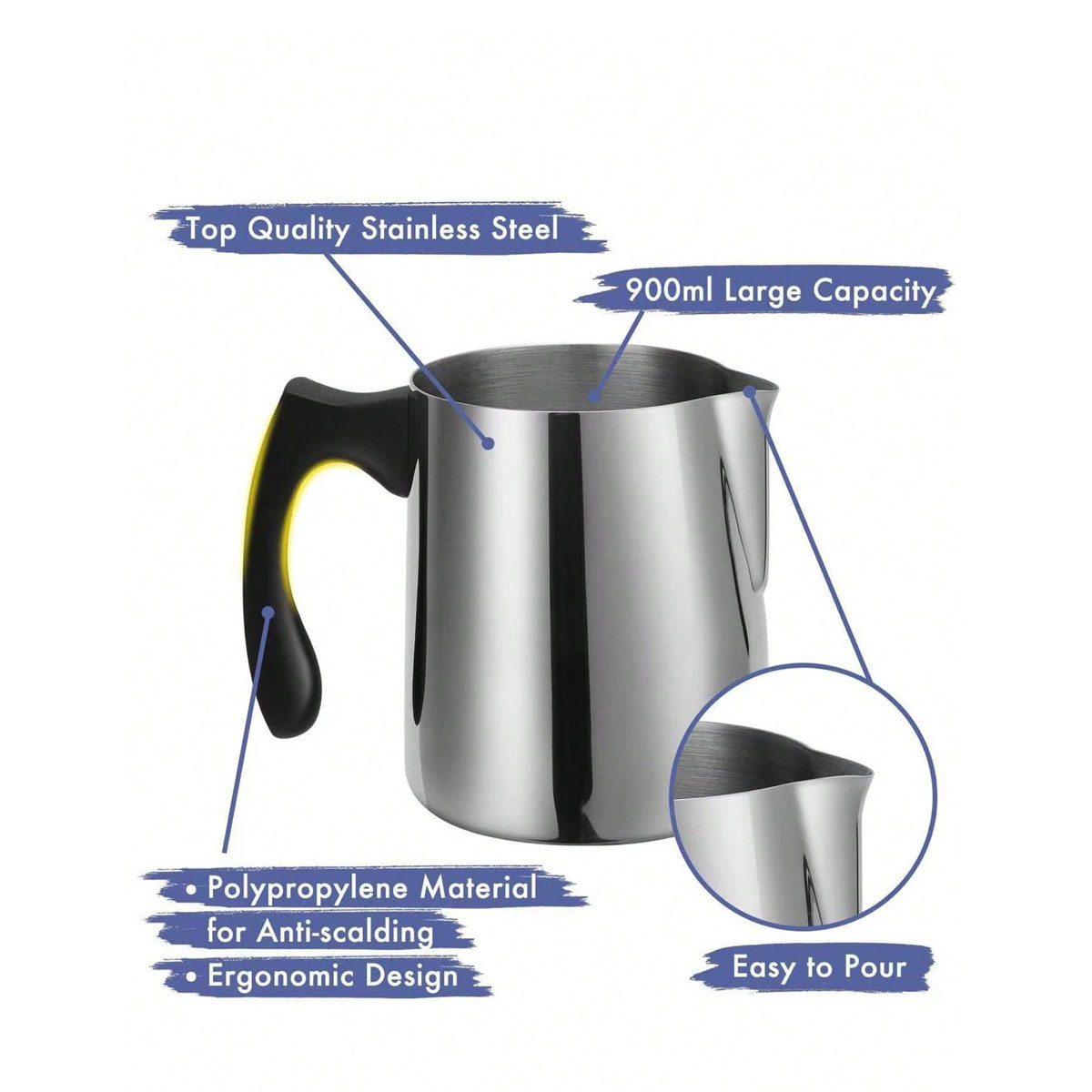 Jarra de Aço Inoxidável 304 pa - Barista Milk Jug avaliação e preço