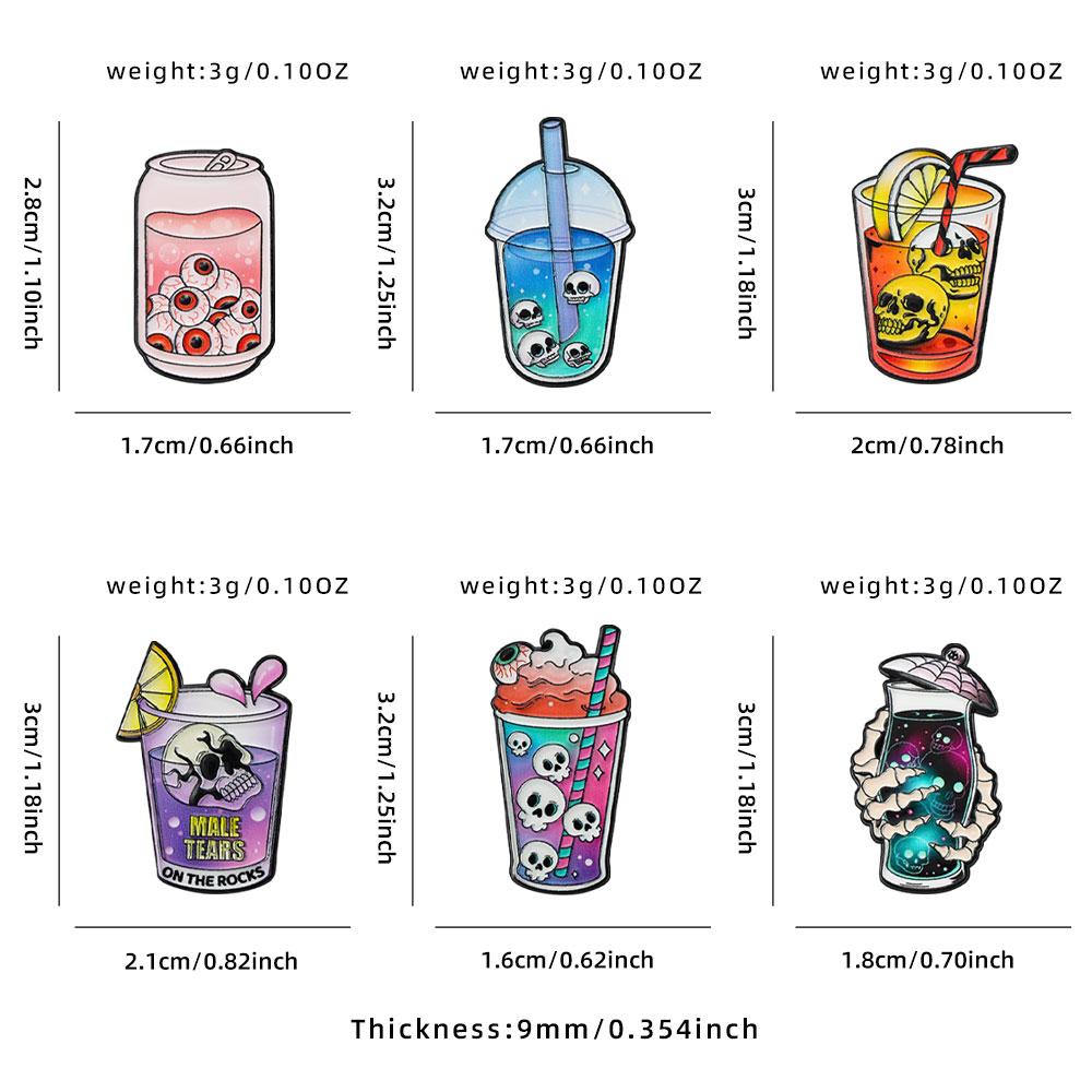 Coleção de 6 Pins de Esmalte d - Mug Tea Coffee avaliação e preço